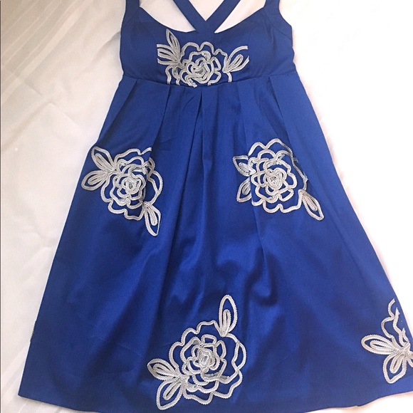 INC International Concepts Dresses & Skirts - INC concepts blue embroidered party dress